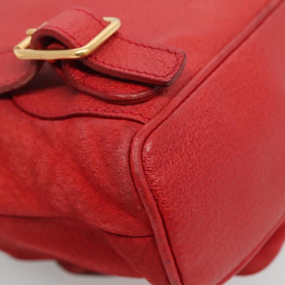 GUCCI Bamboo Backpack Suede Leather Red Gold 003 58 0030 Auth ar13675 - Picture 10 of 16